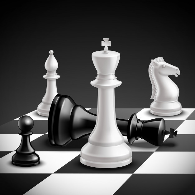 White king chess piece on a chessboard